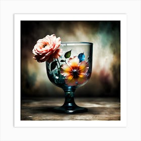 Glass Vase With Flowers Art Print