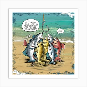 Fish On The Beach Art Print