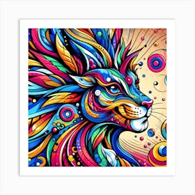 Psychedelic Lion Art Print