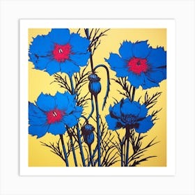 Love In A Mist Nigella 2 Pop Art Illustration Square Art Print