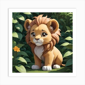 Cute Lion Art Print