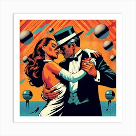 Tango Dance, pop art 1 Art Print