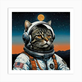 Astronaut Cat Art Print