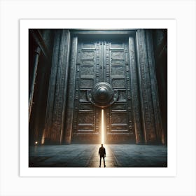 Man In Front Of A Door Art Print