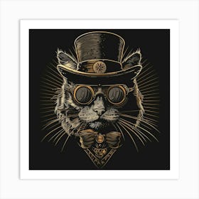 Steampunk Cat 15 Art Print