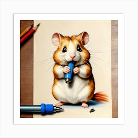 Hamster Drawing 7 Art Print