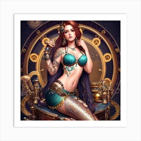 Steampunk Mermaid 7 Art Print