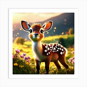 Deer In The Meadow Art Print