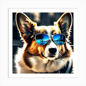 Corgi In Sunglasses 54 Art Print