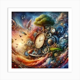 Clocks In The Sky Art Print