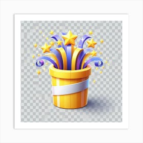 Starry Sky In A Yellow Bucket Art Print