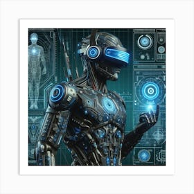 Futuristic Robot 63 Art Print