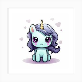 Unicorn With Rainbow Mane 14 Art Print