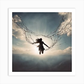 A person breaking free from their limitations and embracing their full potential. Art Print