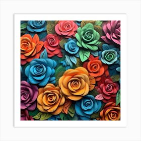 Paper Roses 5 Art Print