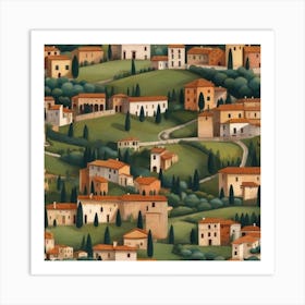 Tuscan Village Art Print