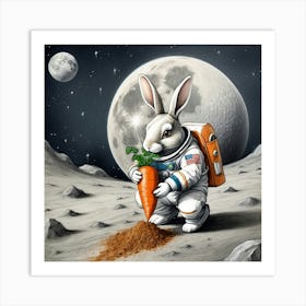 Rabbit On The Moon 3 Art Print