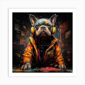 Dj Dog Art Print