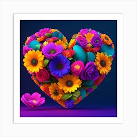 Heart Of Flowers 1 Art Print