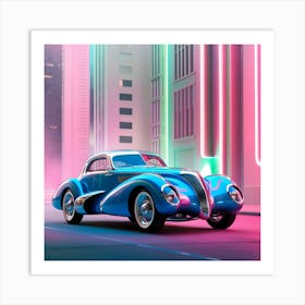 Classic Car In The City Art Print