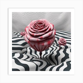 Zebra Rose Art Print