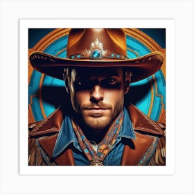 Cowboy In A Hat Art Print