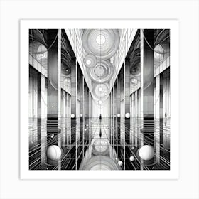 Room With Spheres Art Print