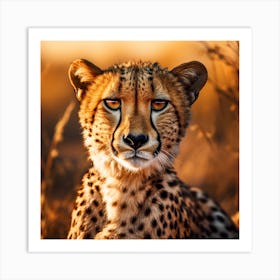 Cheetah Portrait Art Print