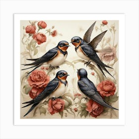 Swallows Art Print 3 Art Print