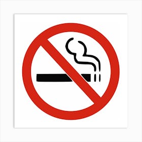No Smoking Logo Symbols Warning Red Black Art Print