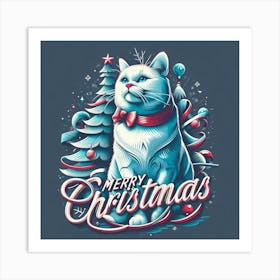 Merry Christmas Cat 4 Art Print