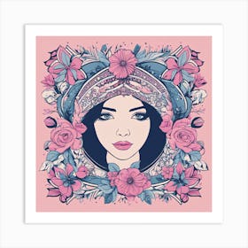 Woman With Flowers 1 Art Print