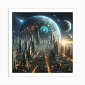 Futuristic City 1 Art Print