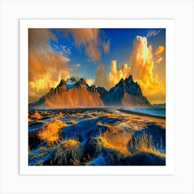 Sunset In Iceland Art Print