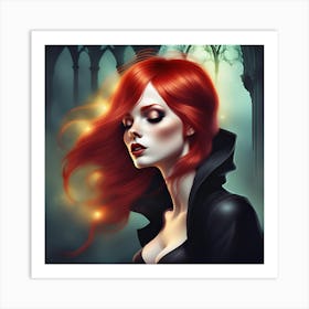 Girl With Red Hair Art Print