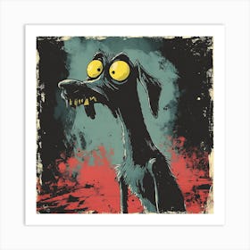 Vintage 80s Nightmarish Dog 8 Art Print