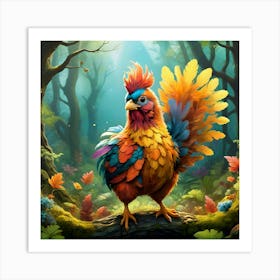 Feathered friend, Colorful Chicken #1 1 Art Print