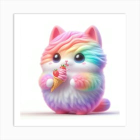 Rainbow Cat Art Print