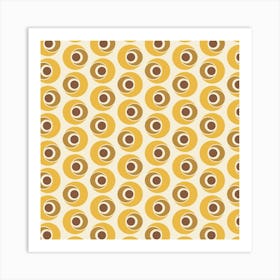 Brown Retro Pattern 03 Art Print