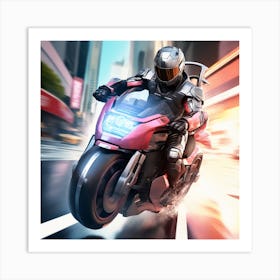 Motorcycle Rider Art Print