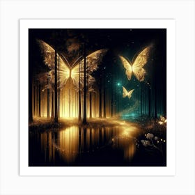 Butterflies In The Forest 2 Art Print