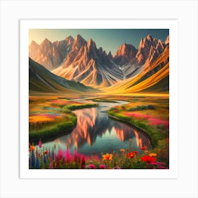 Wildflowers In The Mountains Art Print