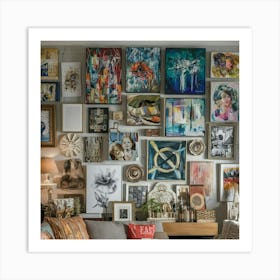 Living Room Full Of Art Art Print