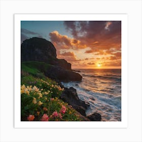 Sunset At The Beach Art Print