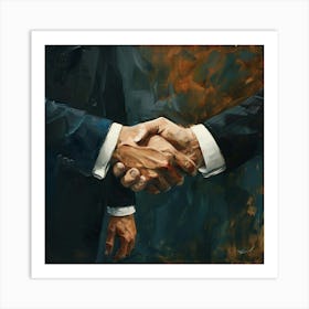 Two Men Shaking Hands 2 Art Print