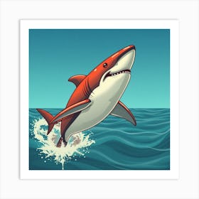 Shark Jumping Art Print