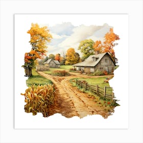 Autumn Farm 3 Art Print