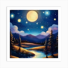 Night Sky With Stars Art Print