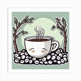 Cute Coffee Cup Art Print