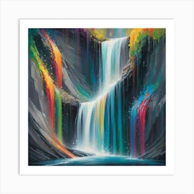 Rainbow Waterfall 4 Art Print